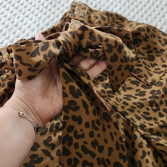 Animal print shorts with belt pockets small lounge casual cute Lagenlook beachy - Picture 3 of 8